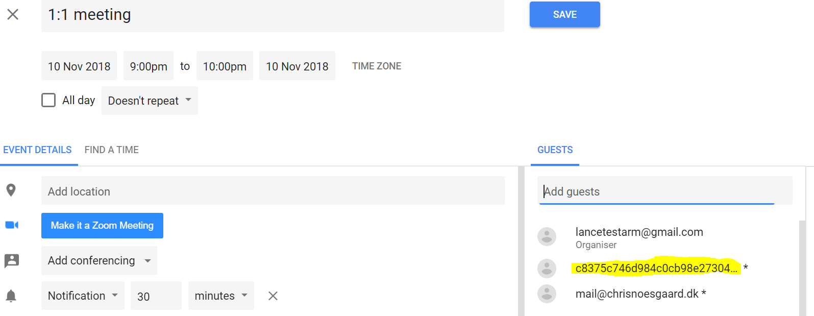 Schedule Google Calendar